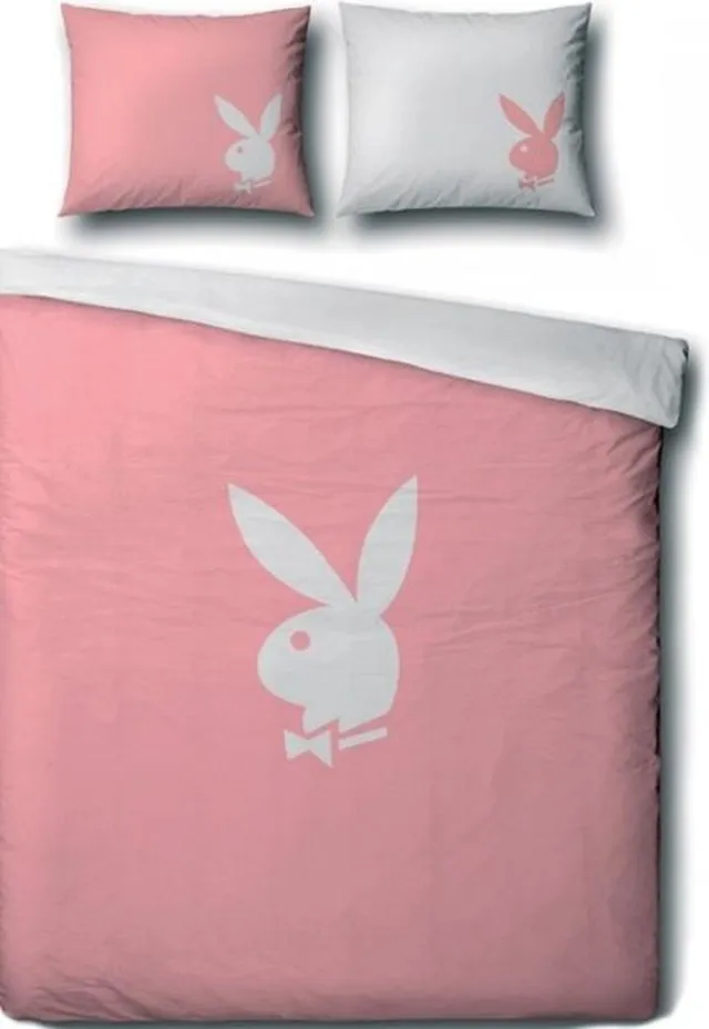 Playboy Classic Dekbedovertrek - Eenpersoons - 140x200/220 cm - Pink Roze
