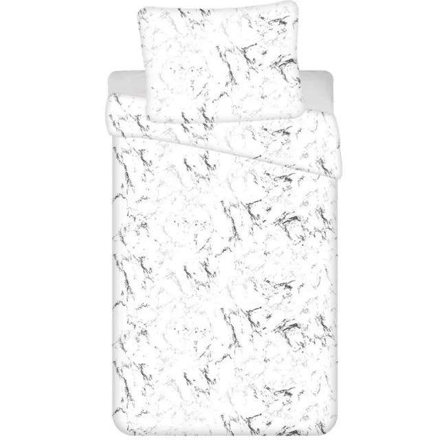 Sweet Home Marmer dekbedovertrek wit - 140 x 200 cm - microflanel