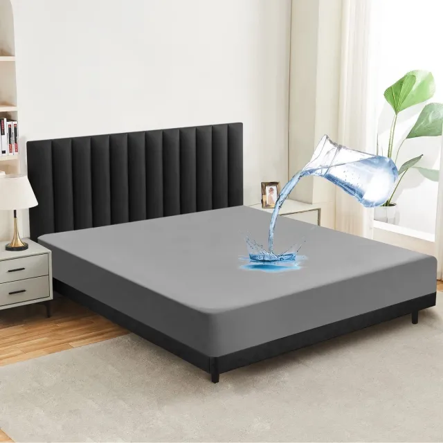 Ibenzoa Waterdichte en Ademende Matrasbeschermer voor Optimale Bescherming en Comfort, 140 x 200 cm, Grijs