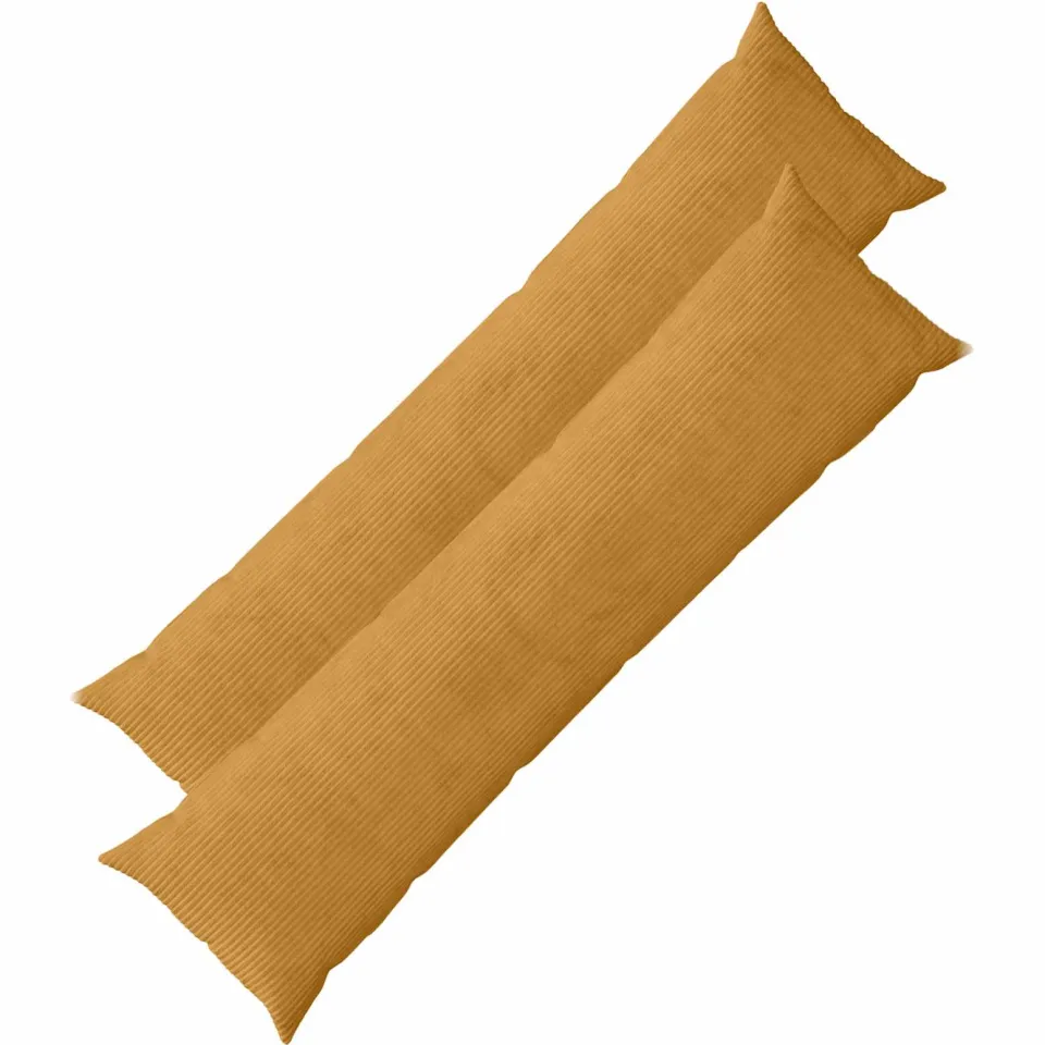 vidaXL Kussensloop 2 st HEERLEN Geel 40 x 145 cm corduroy, foto 3
