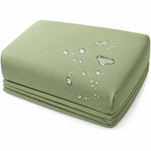 SWGOTA Waterdichte matrashoes 150 x 200 cm - Matchagroen, geborstelde stof, voor matrassen tot 30 cm hoog - 1 stuk
