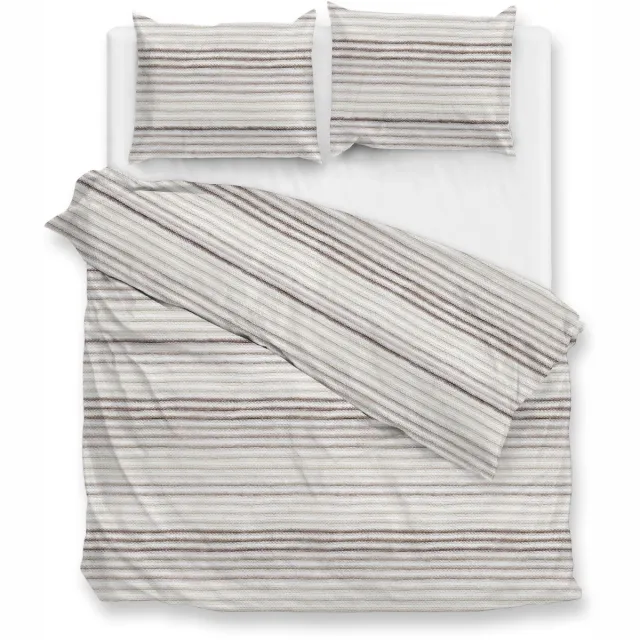 Zohome Dekbedovertrek Pia - Bedlinnen met Weving print - Natural - Dekbedhoes van 100% Katoen-Flanel, foto 2