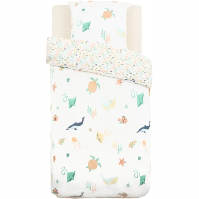 Atmosphera Kids Sea Dekbedovertrek set met 1 kussensloop 140x200cm/65x65cm Bleu