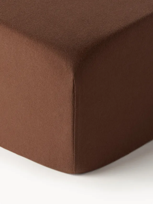 Westwing Collection Boxspring hoeslaken Biba, flanel Bruin
