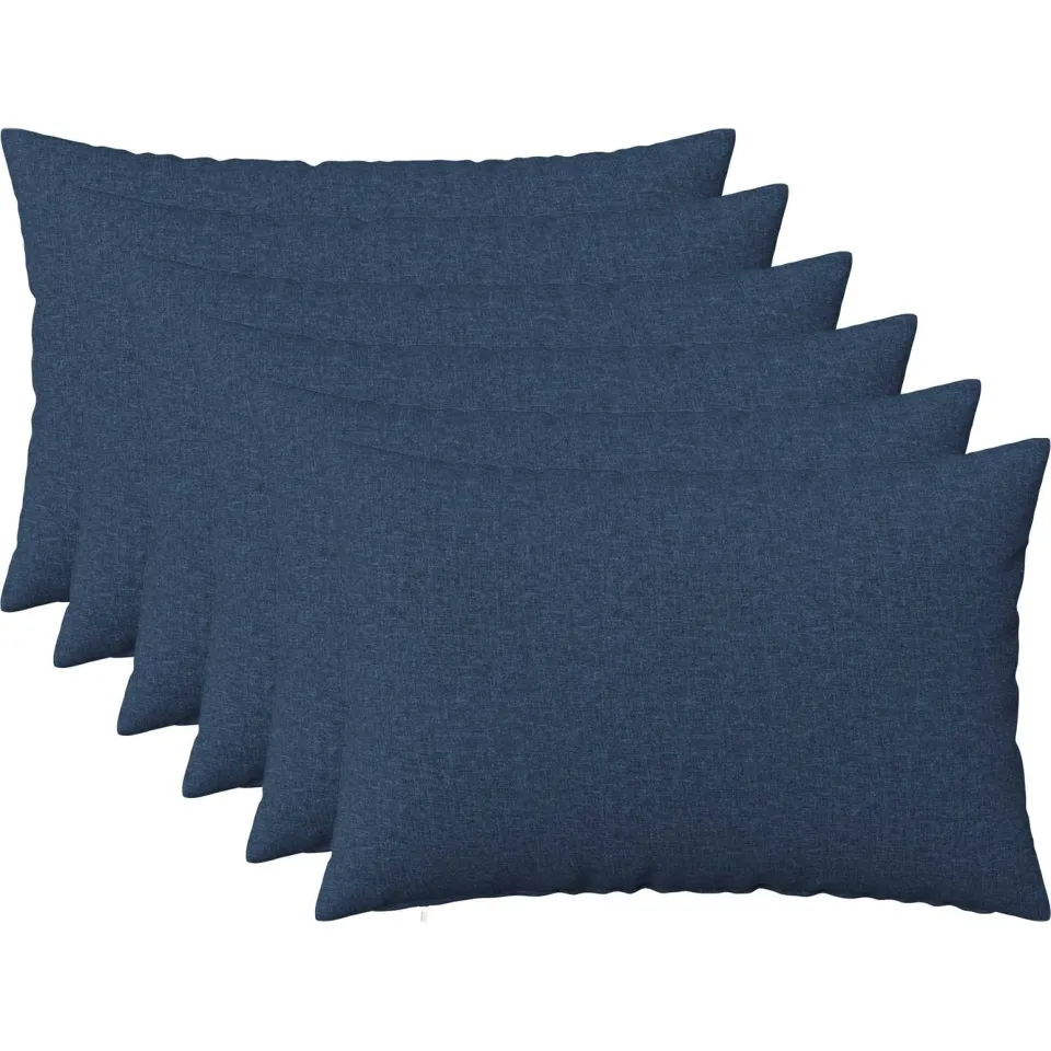 vidaXL Kussensloop 6 st HEERLEN Blauw 50 x 70 cm Stof, foto 3