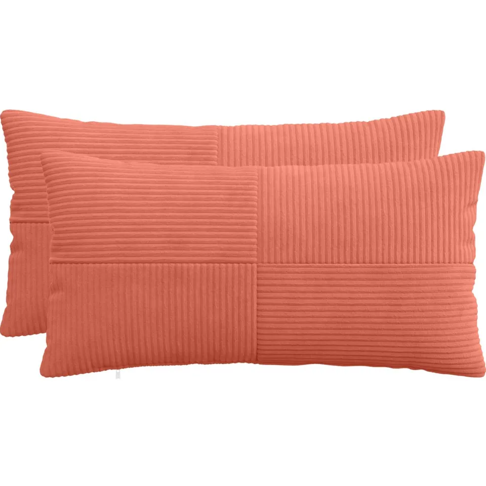 vidaXL Kussensloop 2 st ALMELO Rood-oranje 40 x 70 cm corduroy, foto 3