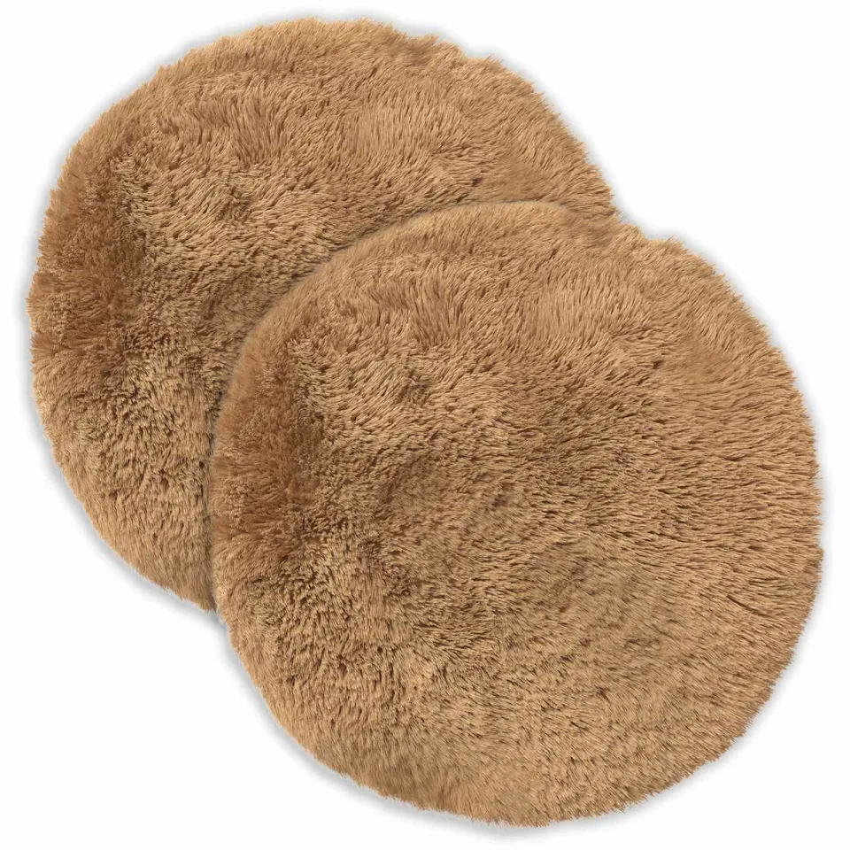 vidaXL Kussensloop 2 st HEERLEN Taupe Dia. 30 cm PV Fleece, foto 3