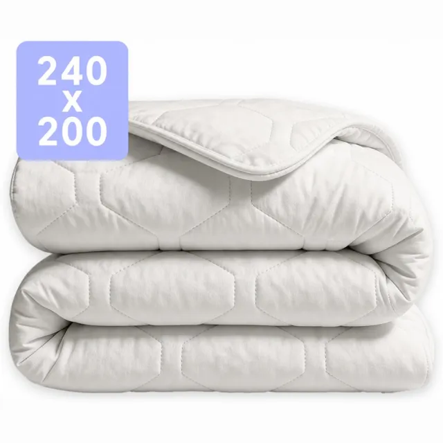 Happybed Dekbed zonder overtrek 240x200 - Wasbaar Dekbed - Bedrukt dekbed zonder hoes - Hoesloos Dekbed - Lits Jumeaux - Foggy dew
