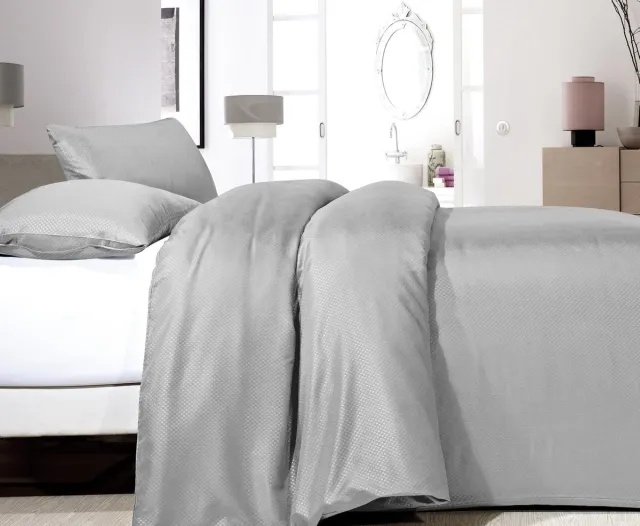 Sleeptime Zensation dekbedovertrek Satin Point Grijs 140 x 220 cm