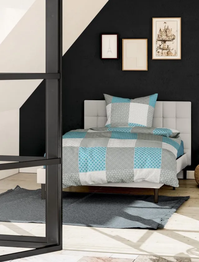 Ibenzoa Hoogwaardige Turkse Turkose Flannel Dekbeddengoed Set blauw
