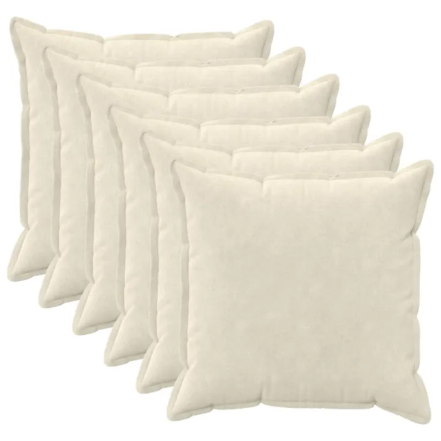 vidaXL Kussensloop 6 st HOUTEN Crèmekleurig 60 x 60 cm