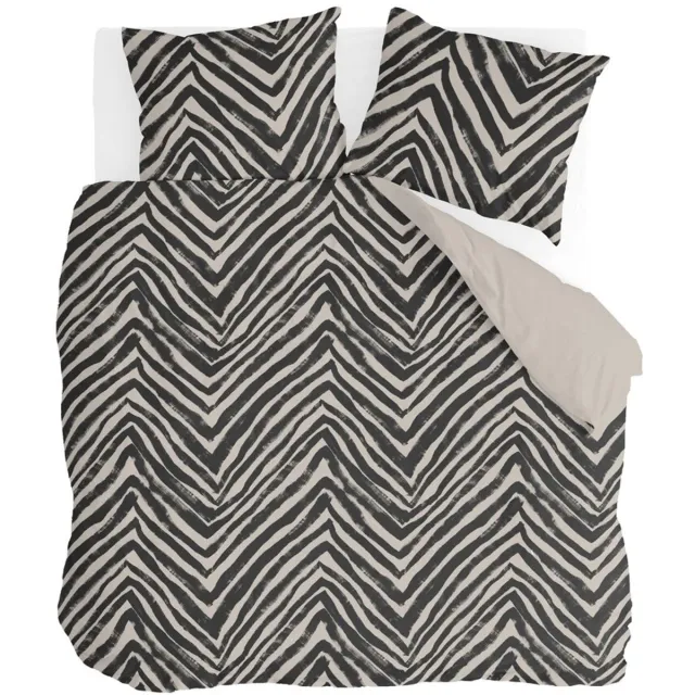 BYRKLUND Dekbedovertrek Zanny Zebra - 200x220 - 100% Polyester - Zwart / Beige