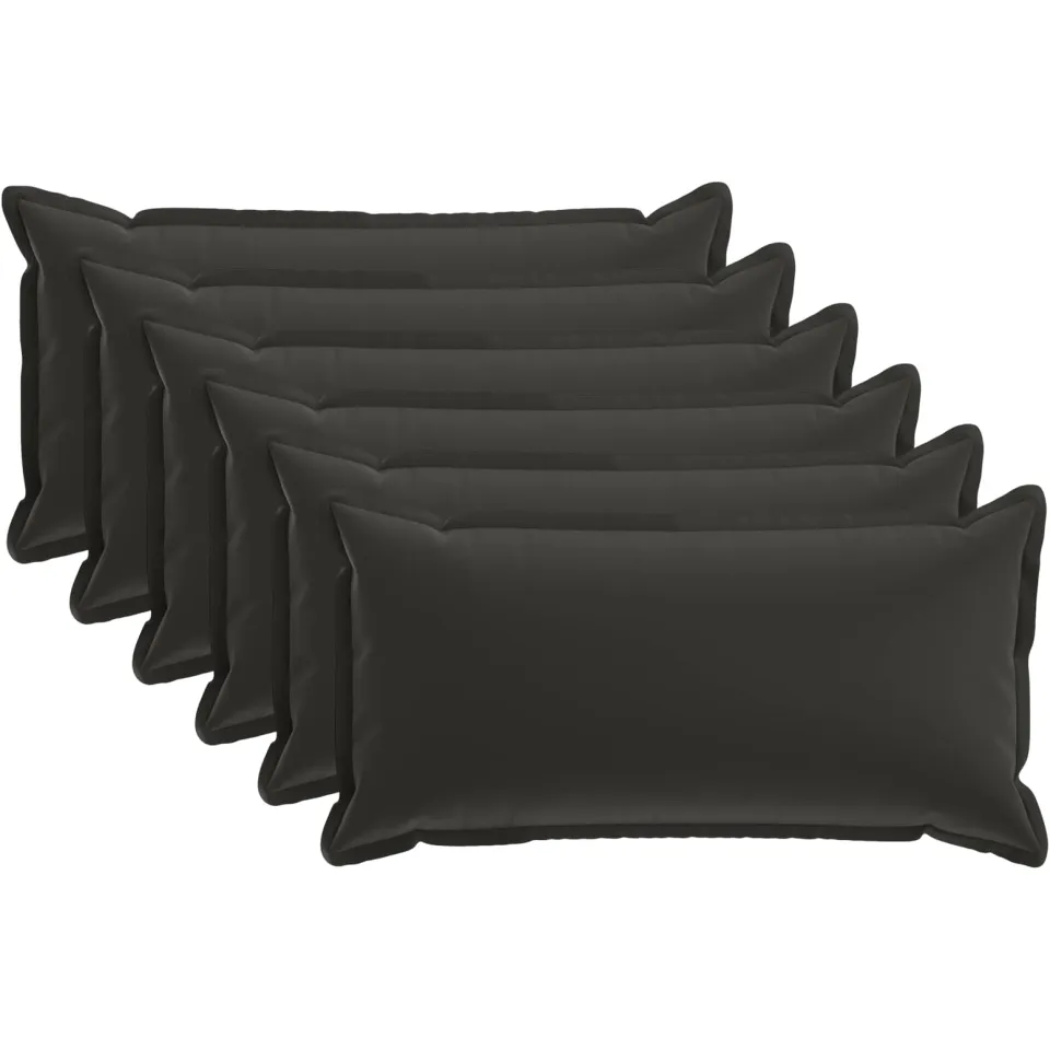 vidaXL Kussensloop 6 st HOUTEN Zwart 40 x 80 cm Polyester