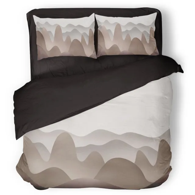 Eleganzzz Dekbedovertrek Ripple Harmony - Taupe - Dekbedovertrek 200x200/220cm - Micropercal -Tweepersoons - Dekbedovertrekken - Abstract Dekbedovertrek