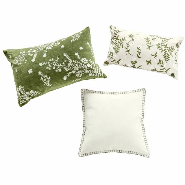 Loberon Kussenhoes set van 3 Iplique groen