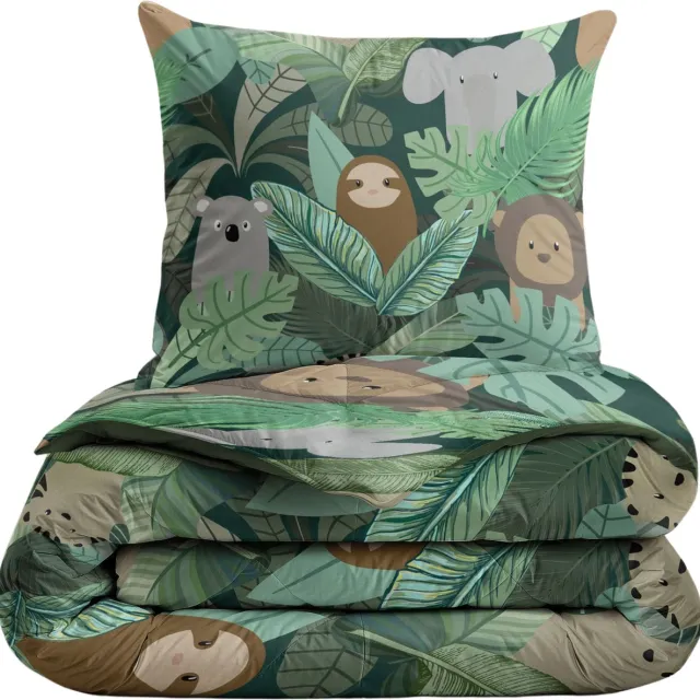 Zelesta Comfort Kids Jungle Fantasy 140x200 - Kinderdekbedovertrek - Wasbaar hoesloos kinderdekbed - Bedrukt kinderdekbed - All Year Winterdekbed & Zomerdekbed