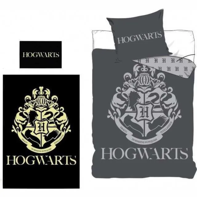 Harry Potter Dekbedovertrek - 140x200Cm - Eenpersoons – Polyester - Glow in the Dark Multi