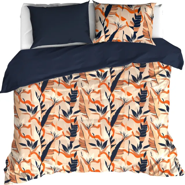 De Witte Lietaer Dekbedovertrek Junglecat Dress Blues - Hotelmaat - Katoen Satijn