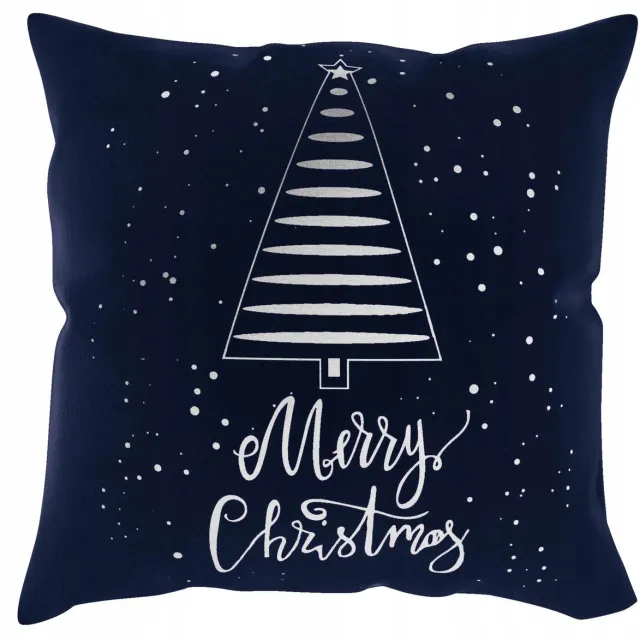 Spod Igły i Nitki Decoratieve Kerst Kussensloop 45x45 cm - Blauw/Zilver