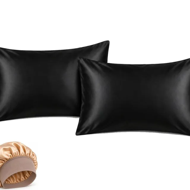 Professor Q Haar- en Slaapset - 2 Kussenslopen Zwart 60 x 70 cm - Bonnet Goud - Purple Black Borstel
