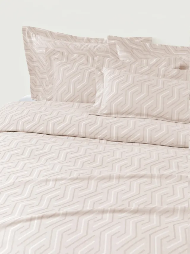 Westwing Collection Jacquard dekbedovertrek Aisha Beige