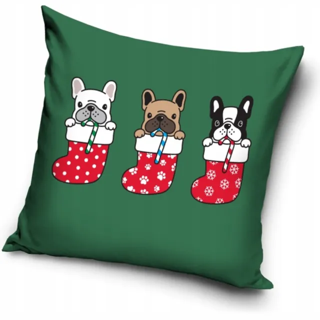 Carbotex Kerst Kussenhoes 40x40cm - Feestelijk Patroon 5 groen