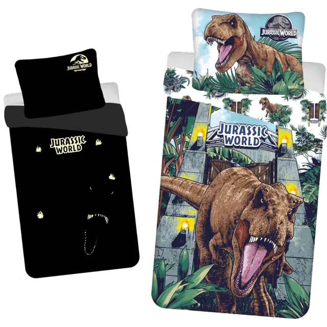 Jurassic World Dekbedovertrek Roar Glow in the dark 140 x 200 cm Multicolor