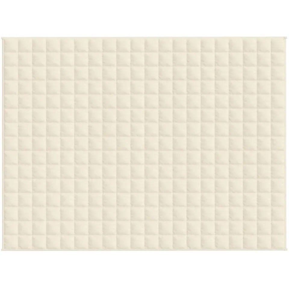 vidaXL Verzwaringsdeken 150x200 cm 11 kg stof lichtcrèmekleurig crème, foto 3