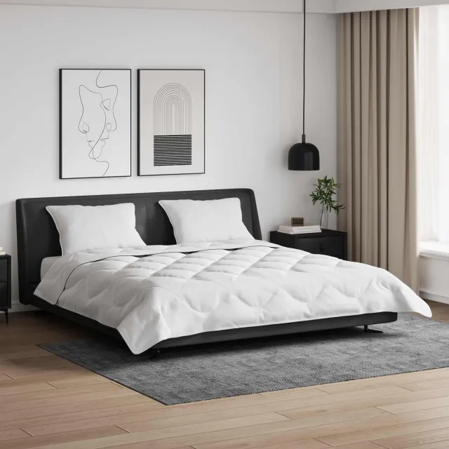 vidaXL Zomer Dekbed met kussen 3 st Wit Microvezel