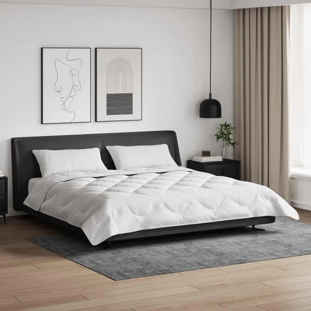 vidaXL Zomer Dekbed met kussen 3 st Wit Microvezel