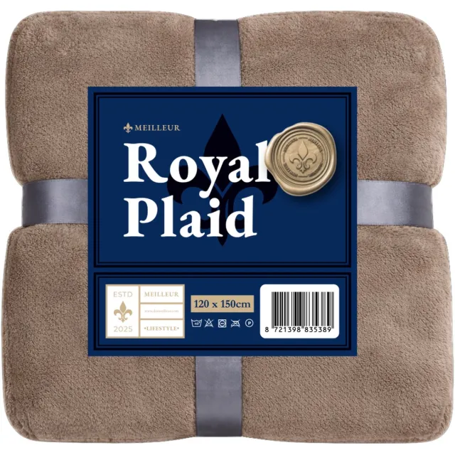 Meilleur Plaid - 120 x 150 cm - Taupe - Zachte plaid voor bank, bed en decoratie