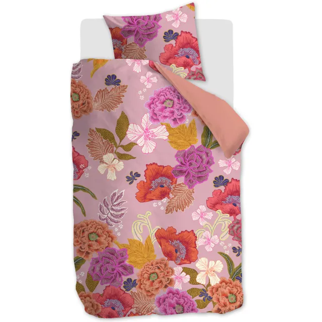 Oilily katoenen dekbedovertrek bloemenprint roze Multi