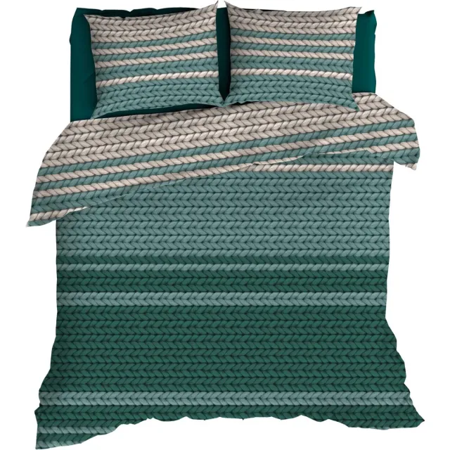 Romanette FLANEL Dekbedovertrek 270x200/220 Vicuna teal