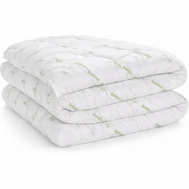 Comfeur Bamboe Dekbed - Bamboe Tijk en PoliPercal - Eenpersoons - All Year Dekbed - Hyperallergeen & Anti-allergisch - Geschikt voor alle Seizoenen - 140x200 cm Wit