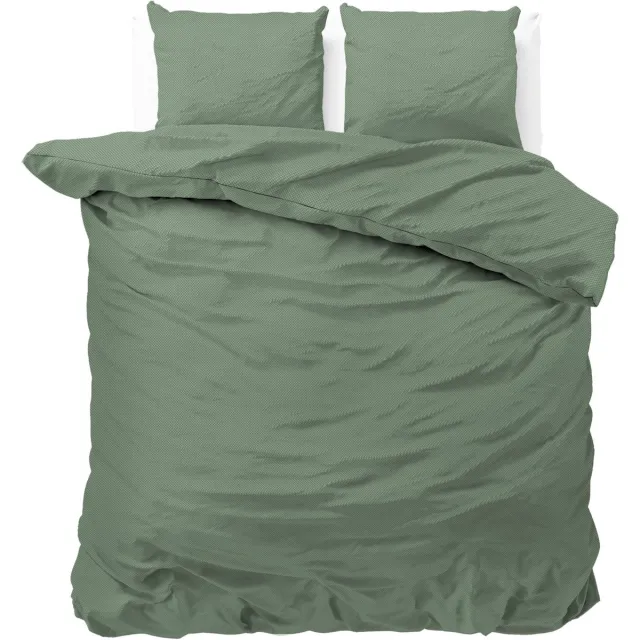 Sleeptime Zensation Satin Point - Dekbedovertrekset - Lits-Jumeaux - 240x200/220 + 2 kussenslopen 60x70 - Groen