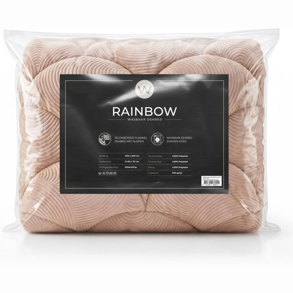 W wasbaar dekbed Rainbow - Roze, foto 5