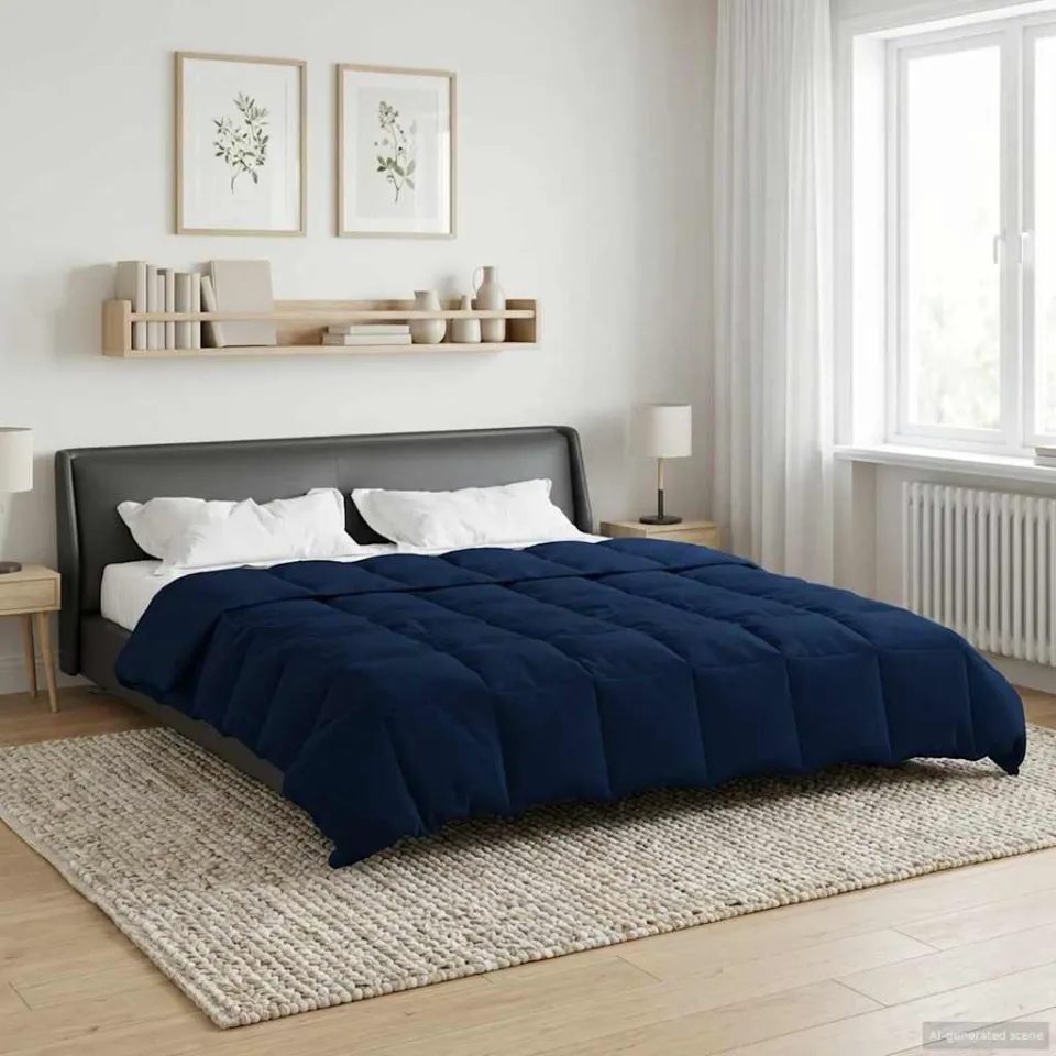 vidaXL Vol jaar dekbed 240 x 260 cm Microfiber (100% polyester) blauw, foto 4
