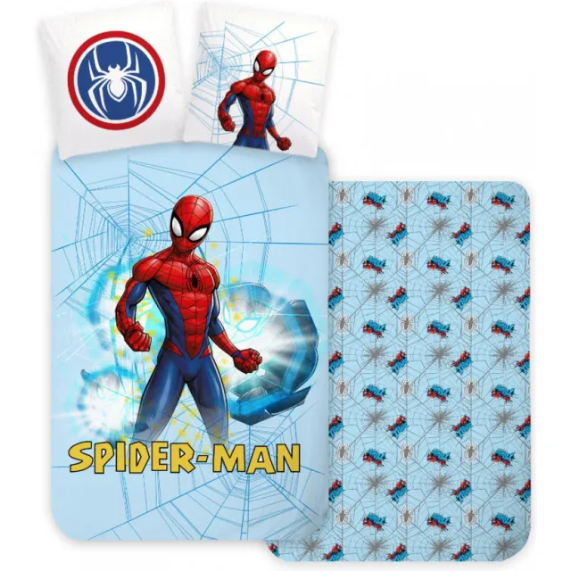 Spider-Man SpiderMan dekbedovertrek - 100x135 cm - 100% Katoen Lichtblauw