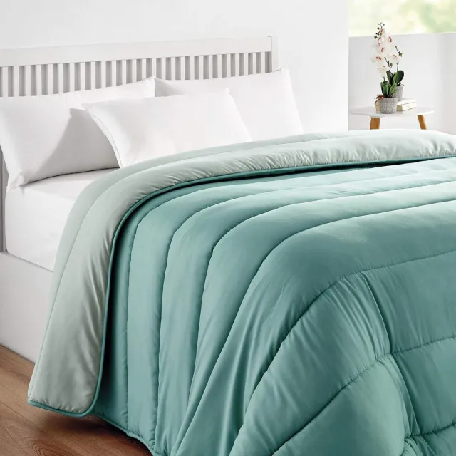 Famanu Omkeerbaar dekbed 240 x 220 cm, 300 g/m², warm en ademend, tweekleurig – Groen
