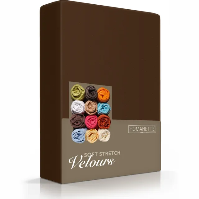 Romanette Velours hoeslaken - Bruin - 1-persoons (80/90/100x200/220 cm)
