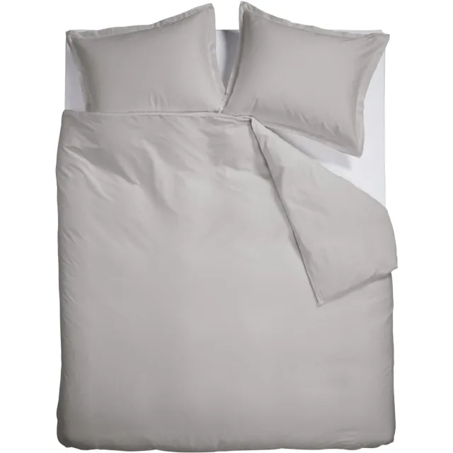 Ambiante Satin Uni dekbedovertrek - Lits-Jumeaux - 240 x 200/220 cm - Grijs