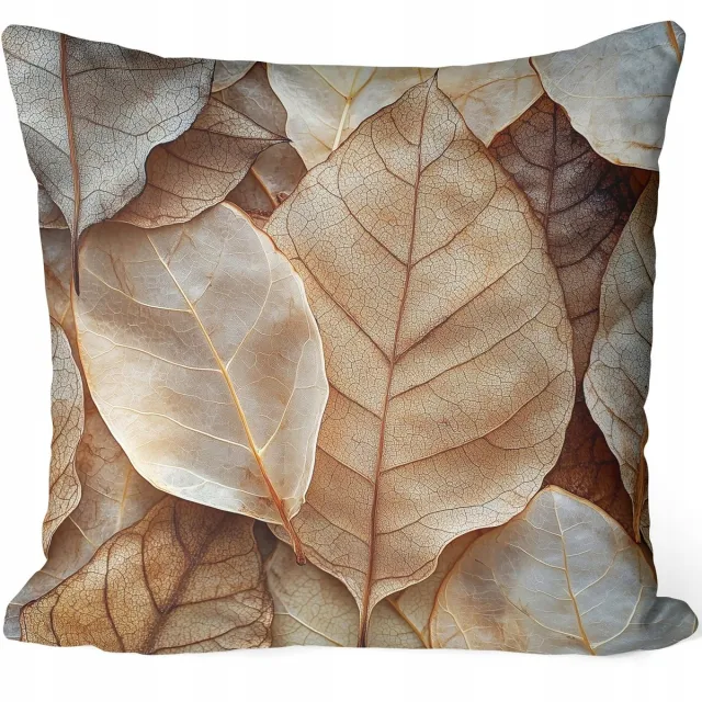 HomeView Herfst Kussenhoes Decoratief 40x40cm - Blad Motief multicolor