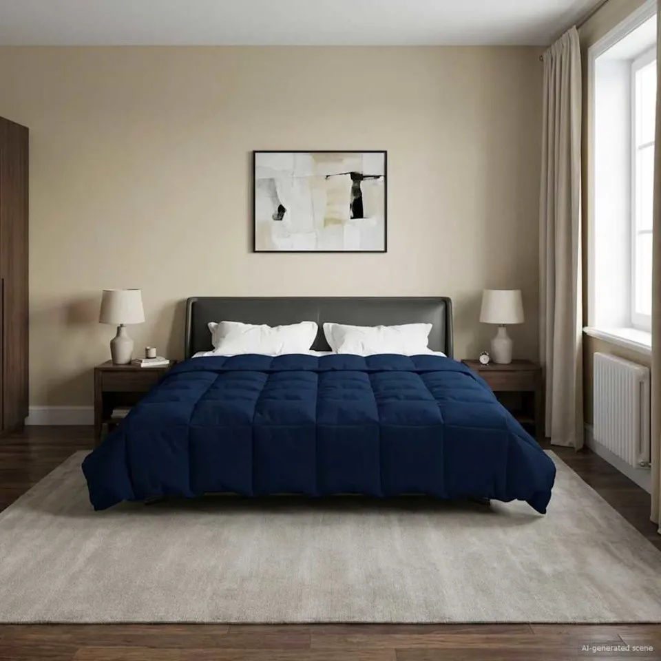 vidaXL Winter Dekbed 220 x 240 cm Winter Microfiber (100% polyester) blauw, foto 4
