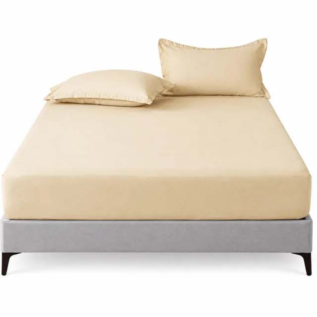 SWGOTA Beige hoeslaken 153 x 203 cm - Polyester - Effen beddengoed met omsluitende vorm