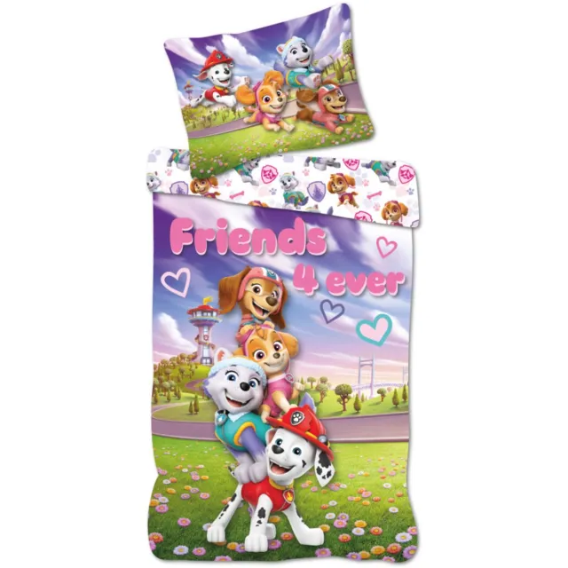 PAW Patrol Friends 4 Ever dekbedovertrek 140 x 200 cm - 70 x 90 cm Katoen Multicolor