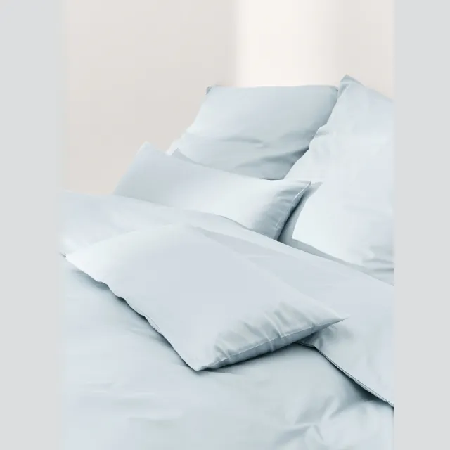 Westwing Collection Katoensatijnen dekbedovertrek Comfort Lichtblauw