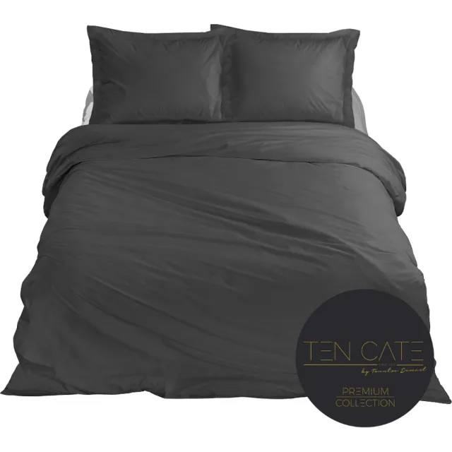 Ten Cate Premium Dekbedovertrek - Dekbedovertrek 140 x 200 - Dekbedovertrekken - Dekbedovertrek 1 persoons - Satijn - Antraciet