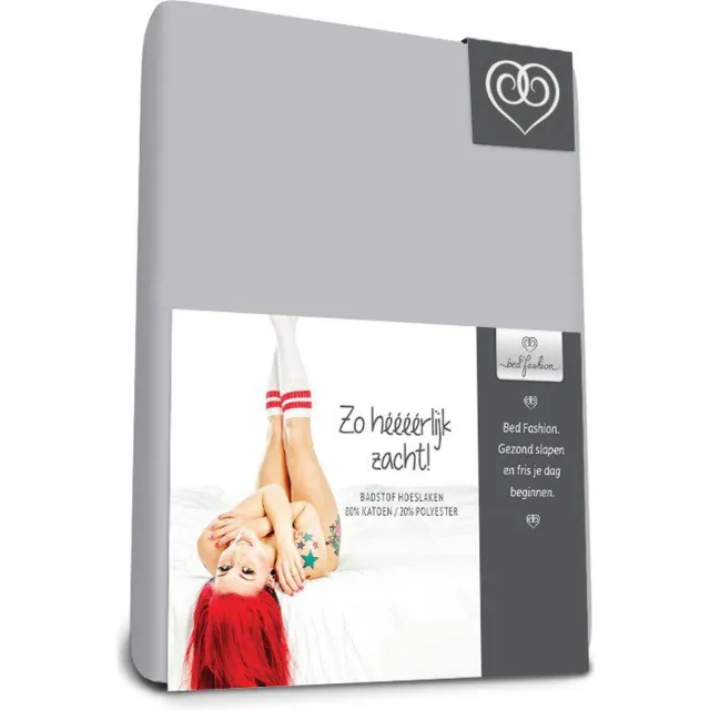 Bed-Fashion Badstof Stretch - Topper Hoeslaken - Zilver Grijs