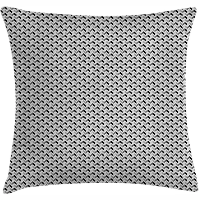 ABAKUHAUS Chevron Kussenhoes 50x50 cm – Dubbelzijdig bedrukt, Rits Perle Koksgraue