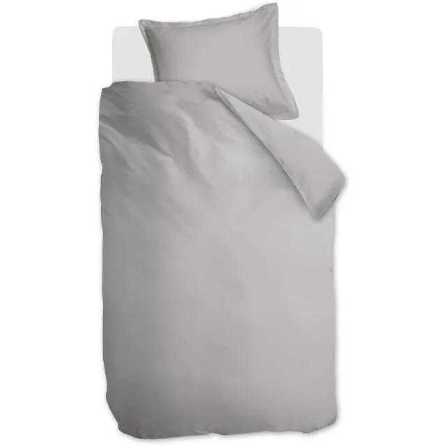 Ambiante Satin Uni dekbedovertrek - Eenpersoons - 140 x 200/220 cm - Grijs